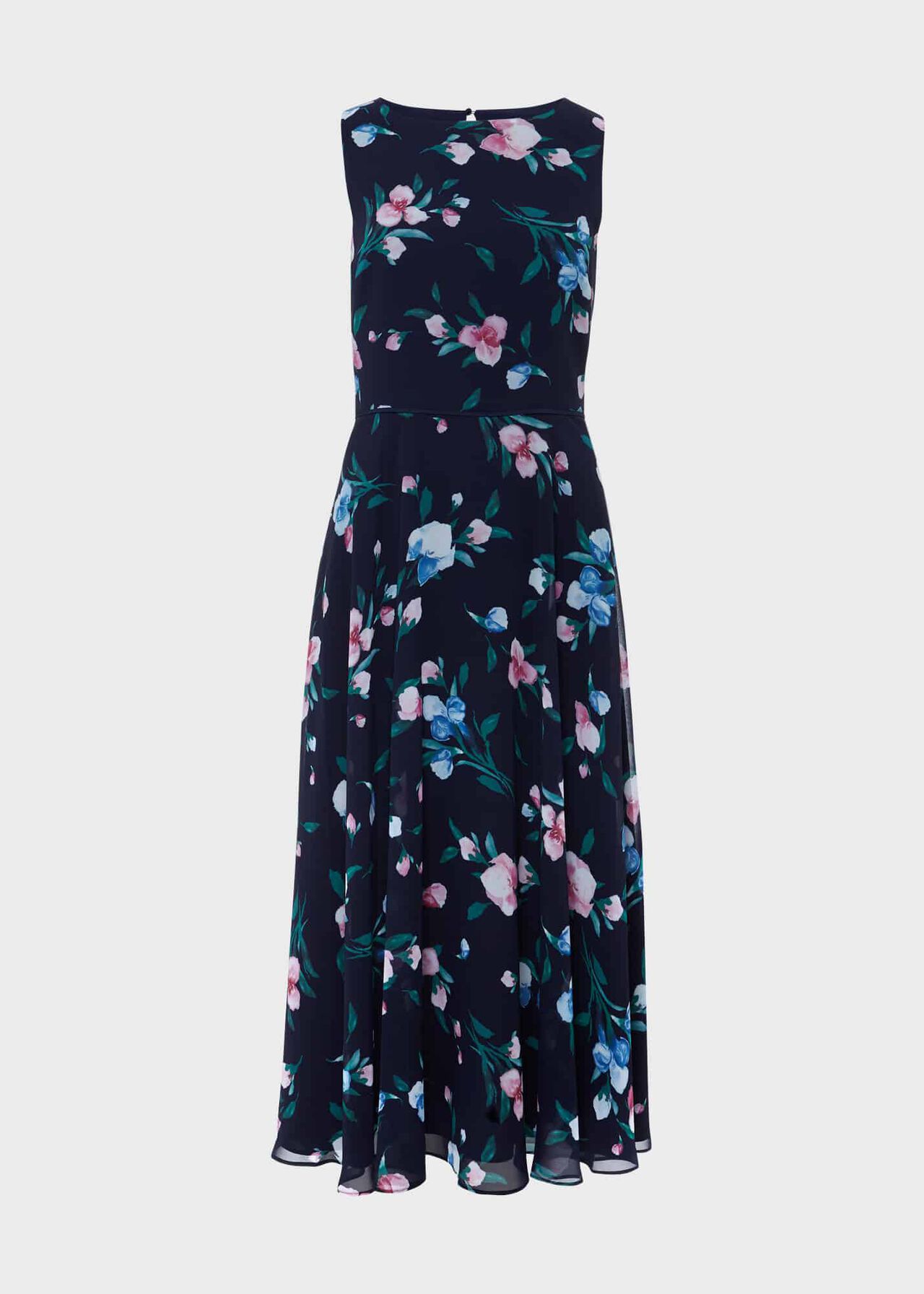 Carly Floral Midi Dress, Navy Multi, hi-res