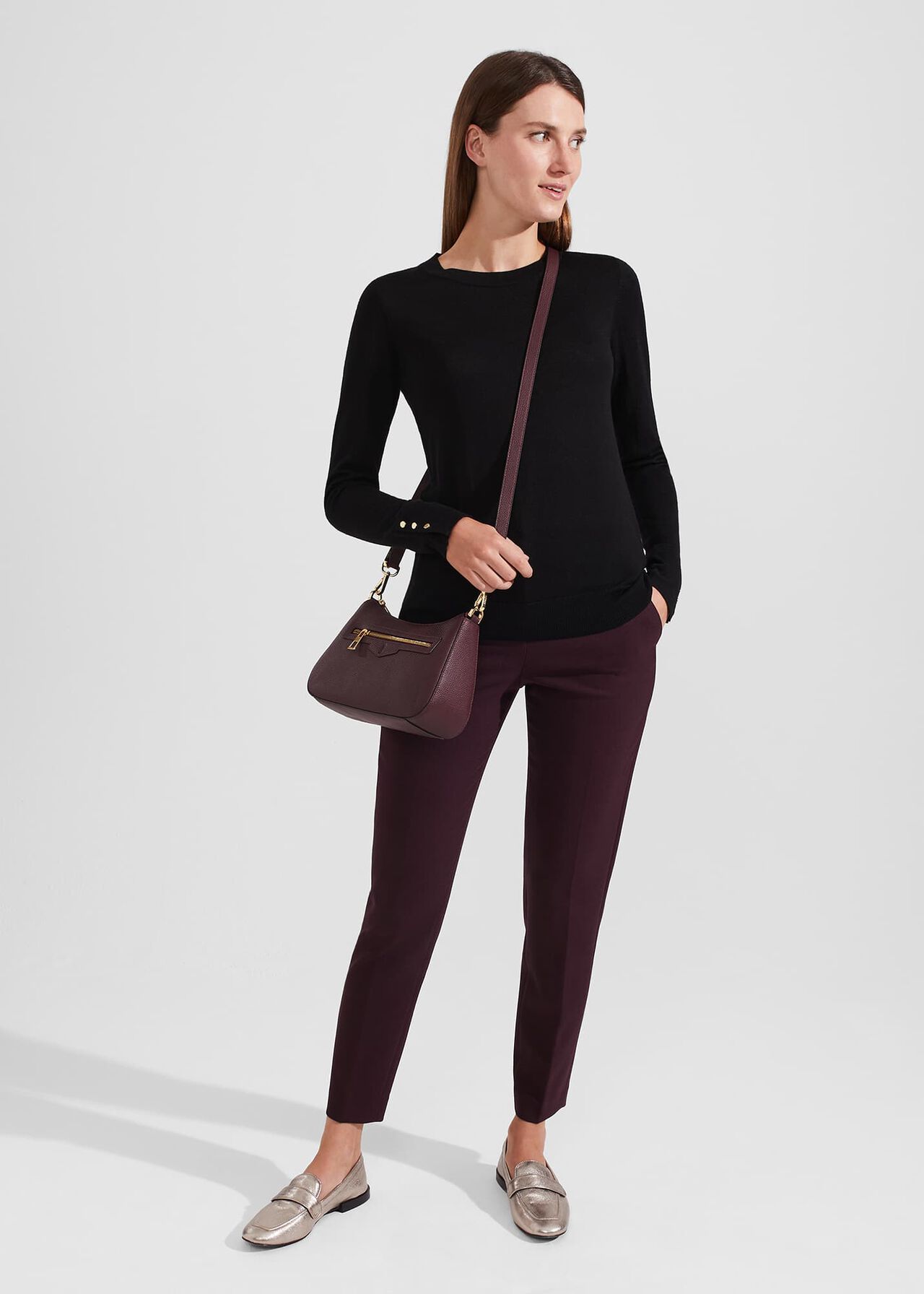 Penny Merino Wool Jumper, Black, hi-res