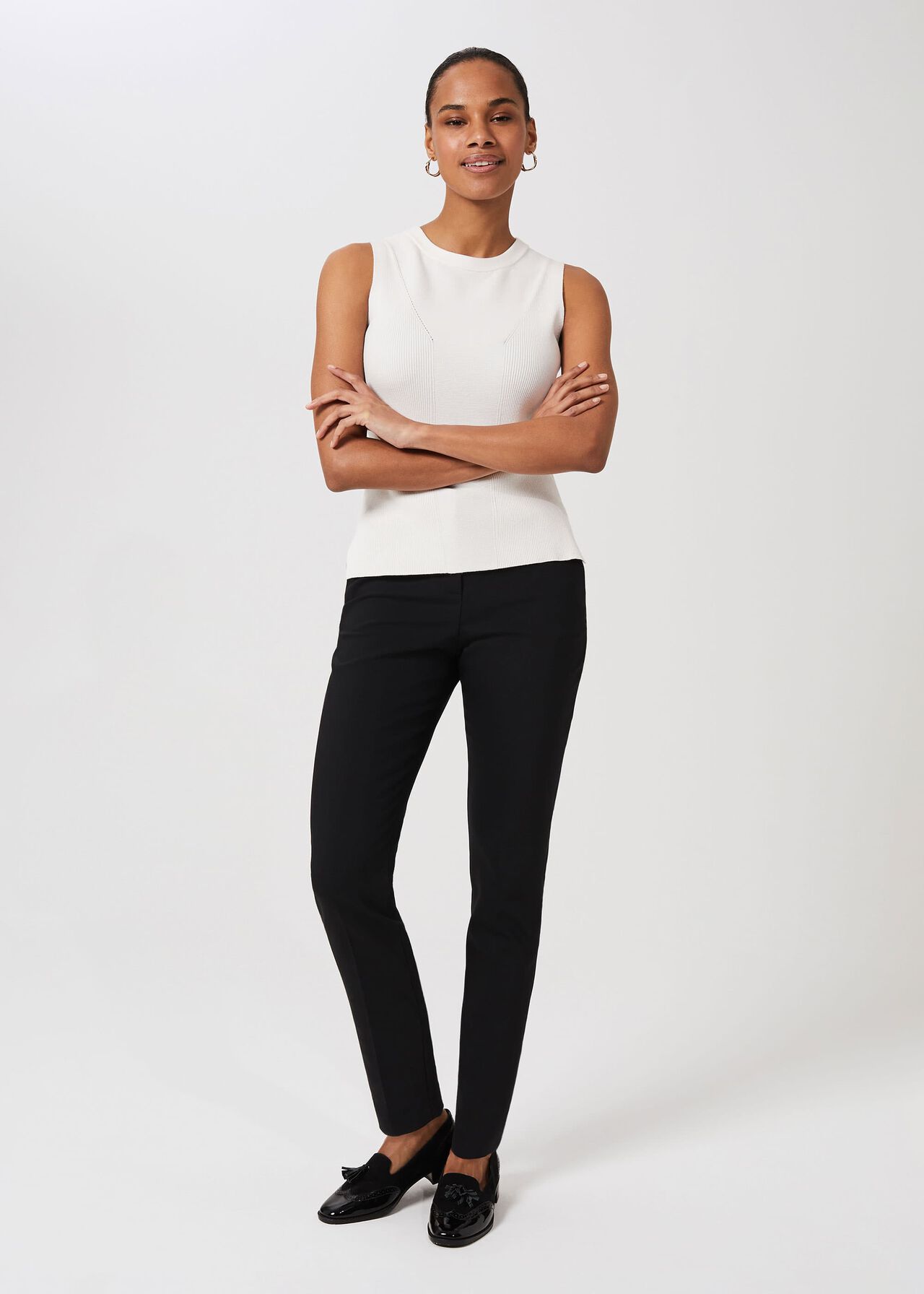 Petite Summer Gael trousers With Stretch, Black, hi-res