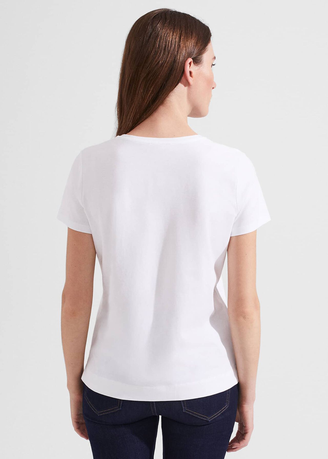 Jamie Cotton Embroidered T-Shirt, White Multi, hi-res