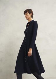 Angie Ponte Dress, Navy, hi-res