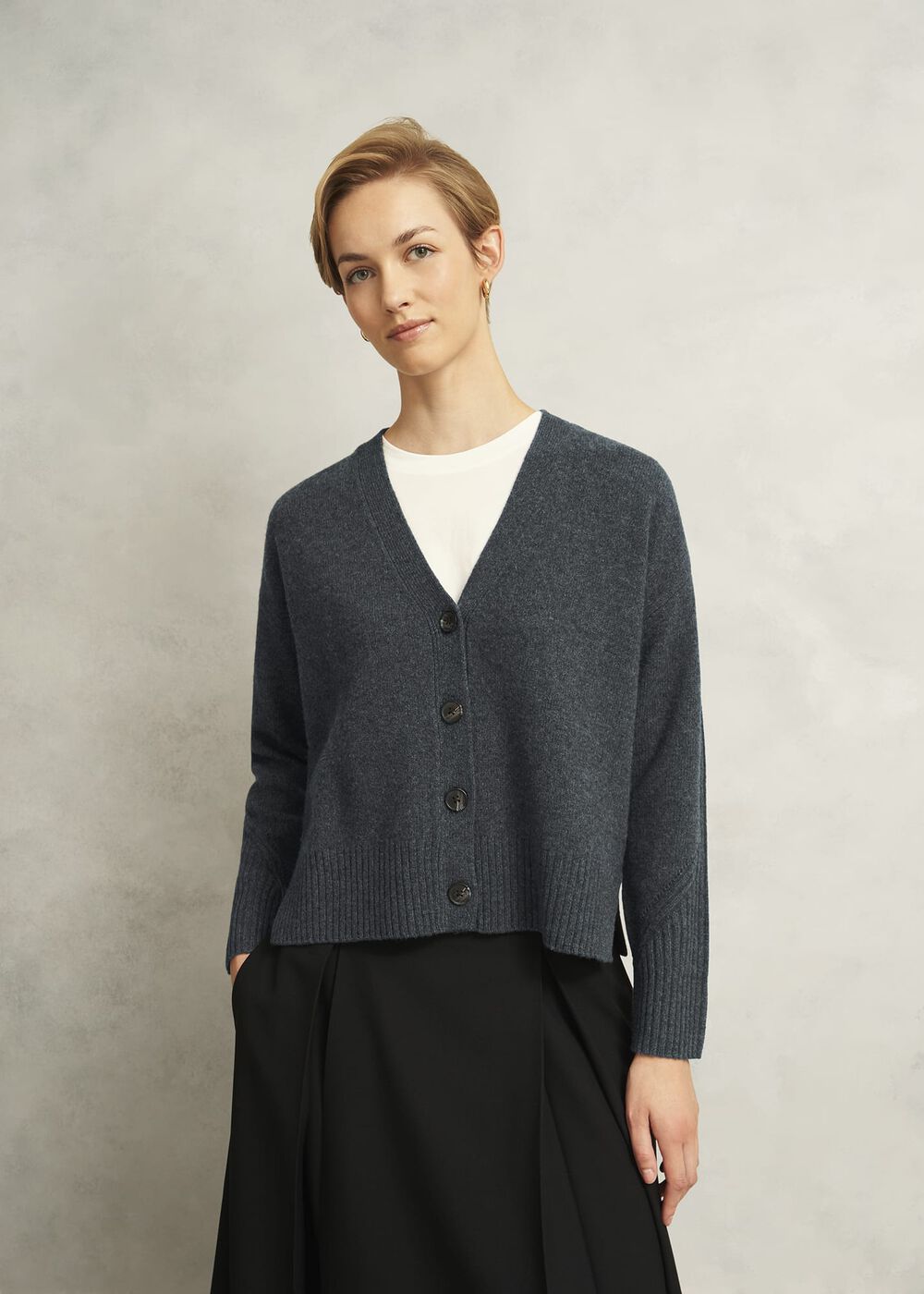 Elida Cardigan, Charcoal Grey, hi-res