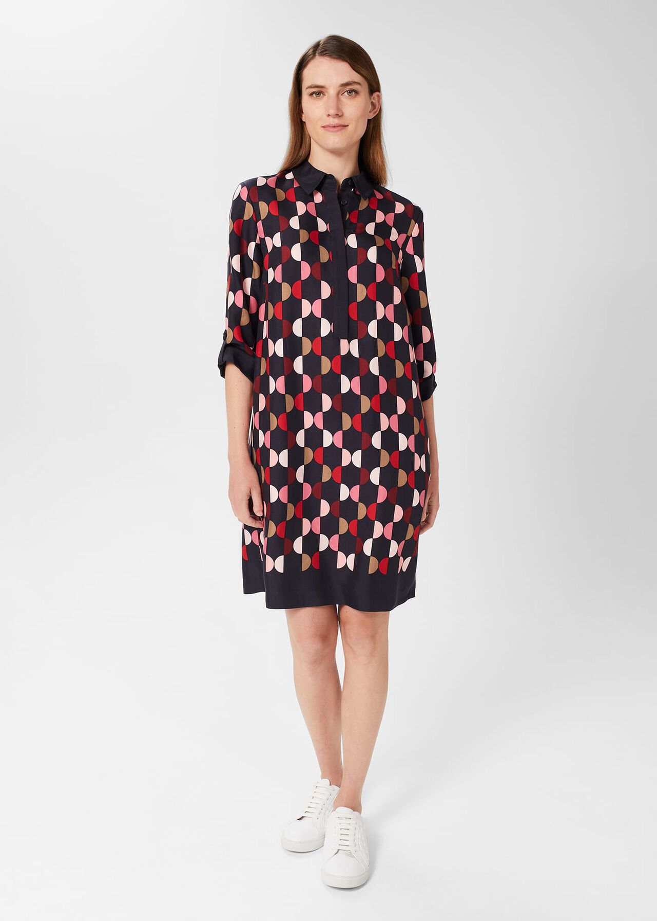 Aubery Tunic Dress, Navy Multi, hi-res