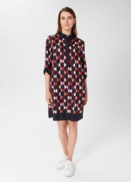 Aubery Tunic Dress, Navy Multi, hi-res