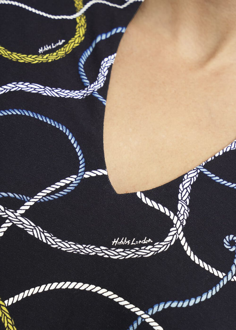 Aimee Printed Top, Navy Multi, hi-res