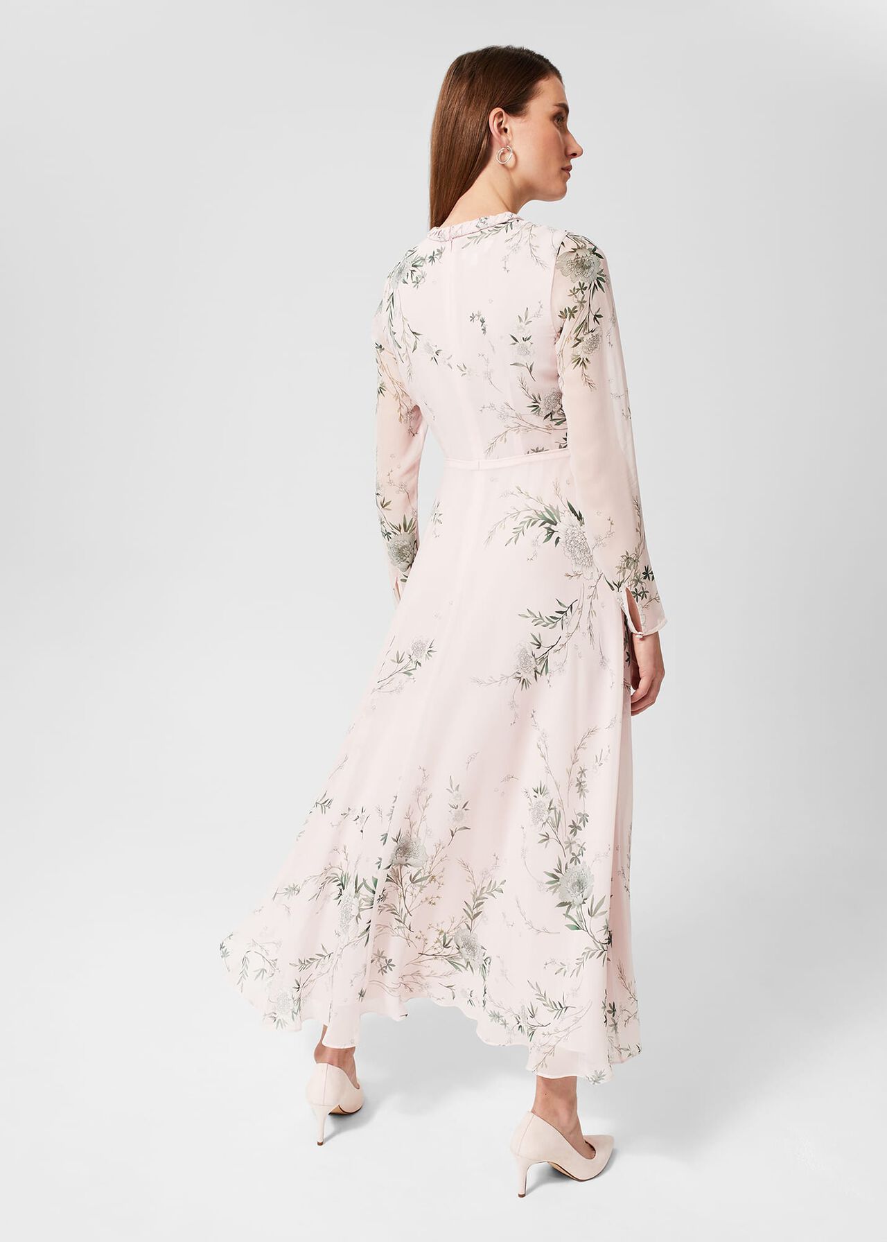 Rosabelle Silk Floral Dress, Pale Pink Multi, hi-res