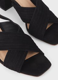 Nikita Suede Sandals, Black, hi-res