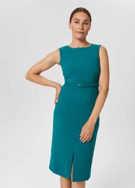Alva Belted Dress, Lagoon Blue, hi-res