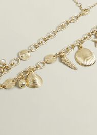 Amaya Shell Necklace, Gold, hi-res