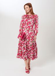 Marilyn Midi Dress, Fuchsia Multi, hi-res