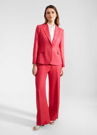 Petite Mirabel Linen Jacket, Raspberry Pink, hi-res