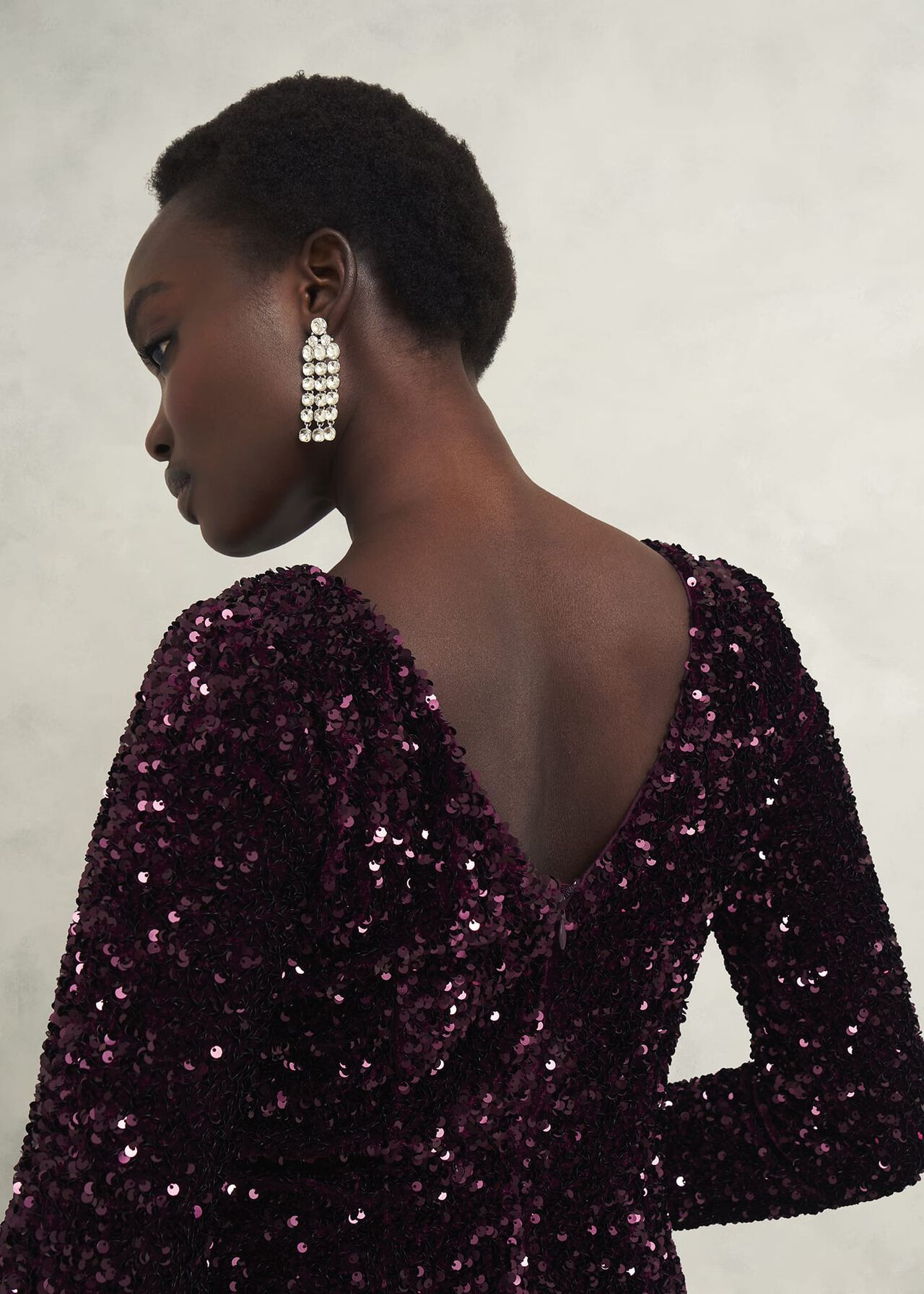 Sawyer Sequin Dress, Warm Plum, hi-res