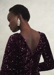 Sawyer Sequin Dress, Warm Plum, hi-res