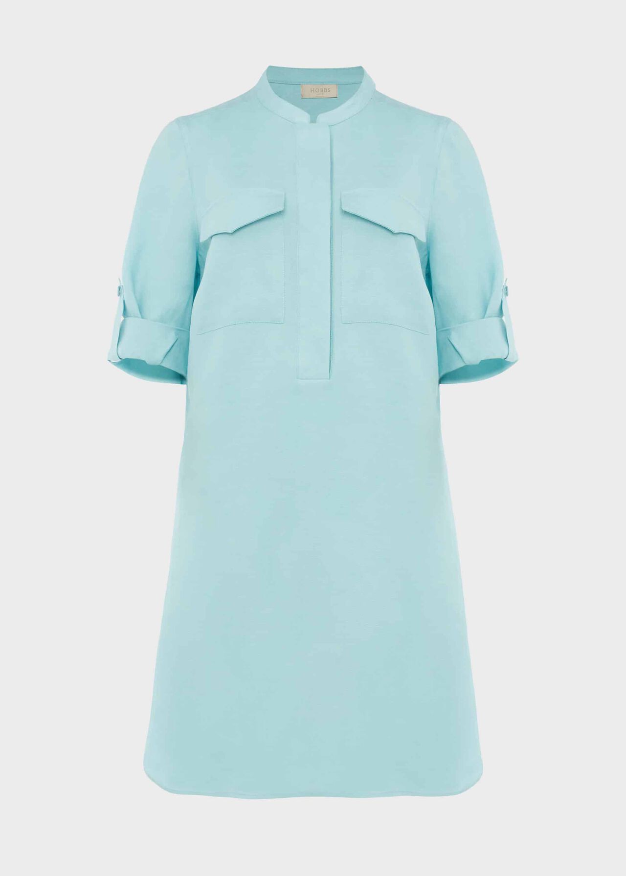Milla Linen Blend Tunic Dress, Aqua, hi-res