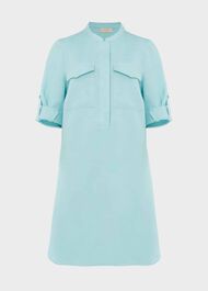 Milla Linen Blend Tunic Dress, Aqua, hi-res