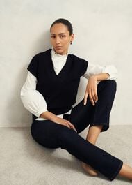 Trinity Cotton Blouse, White, hi-res