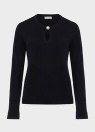 Wrenley Sweater With Cashmere, Hobbs Navy, hi-res