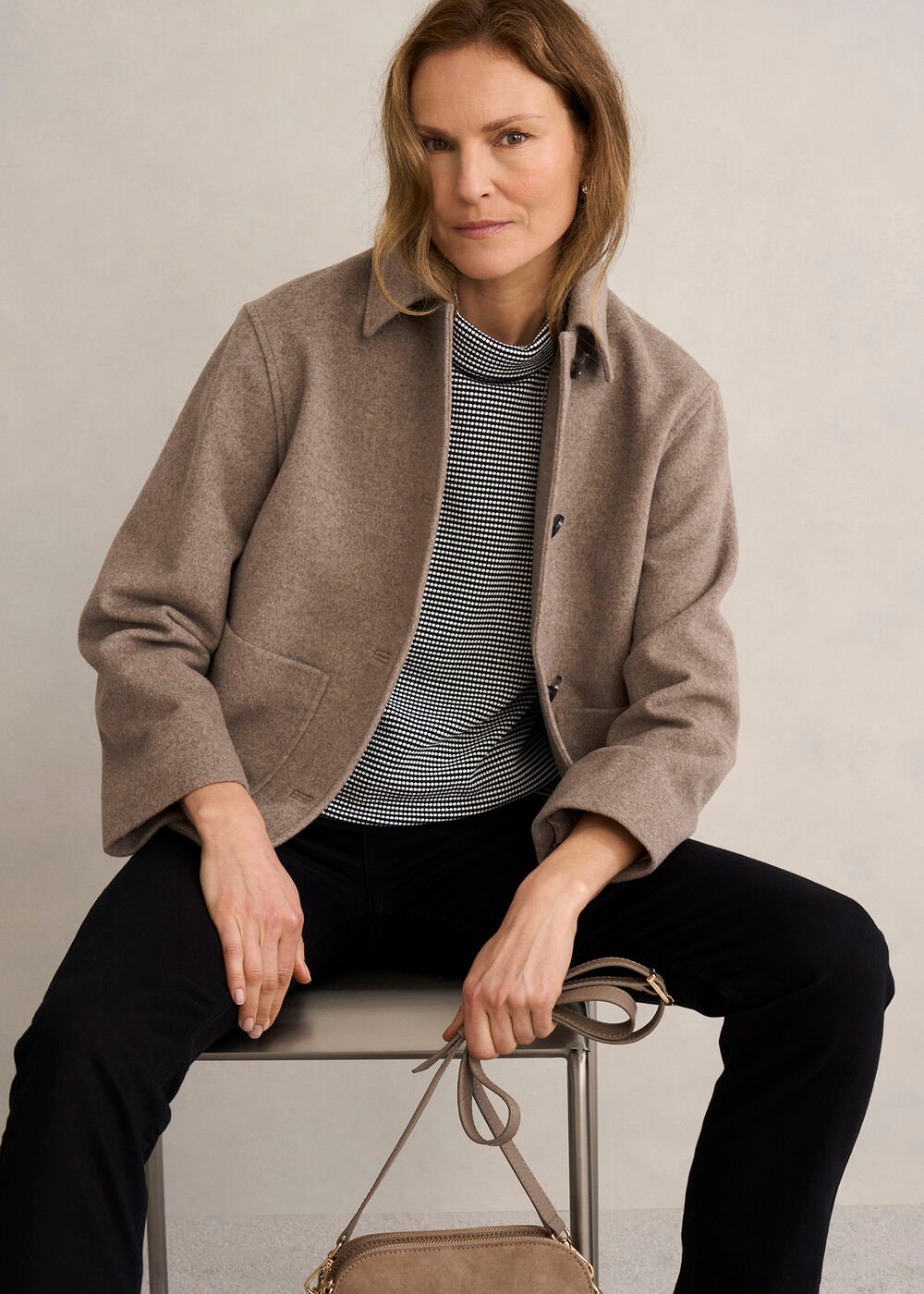 Tali Textured Top, Navy Ivory, hi-res