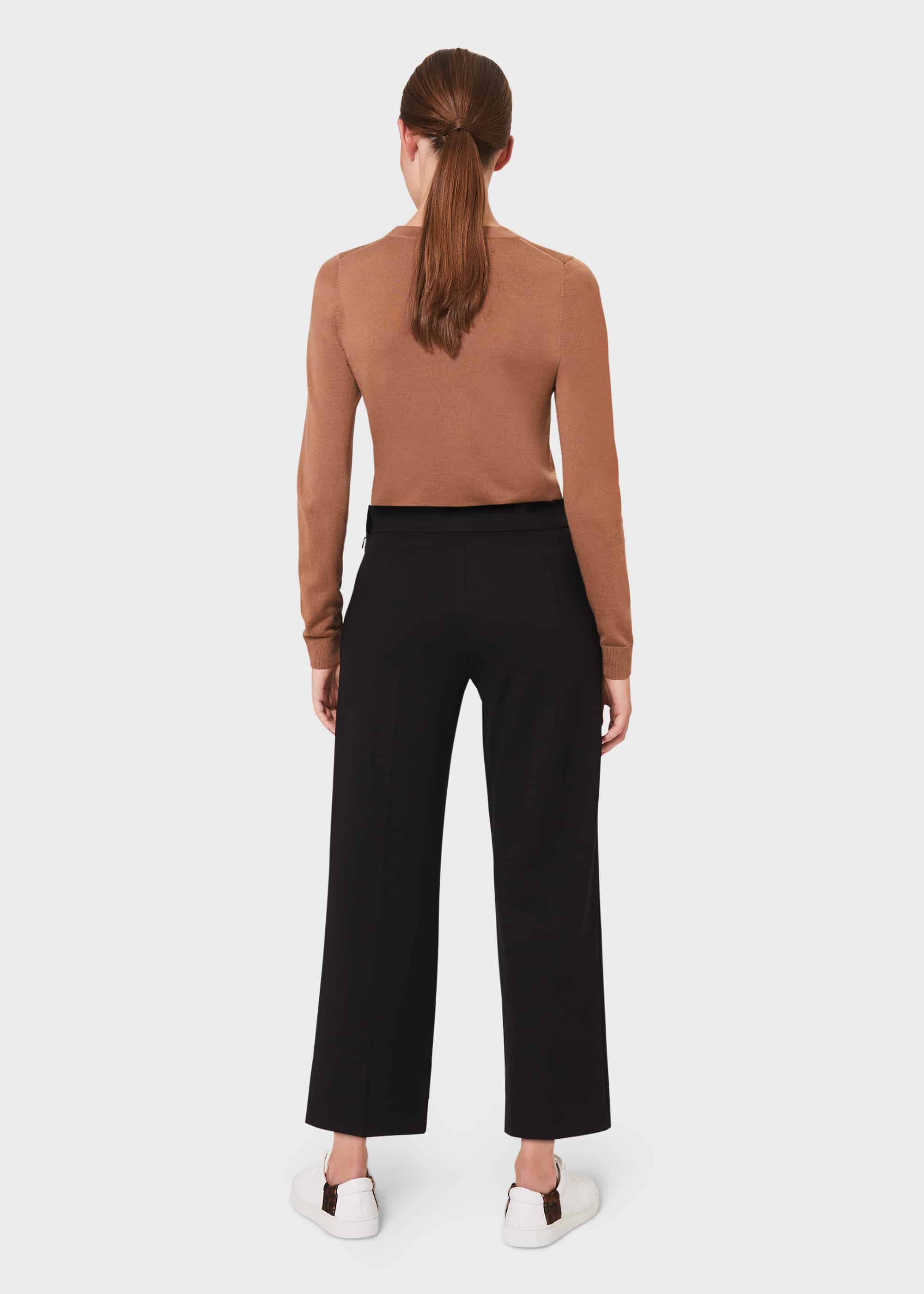 Black jersey cropped trousers Clearance