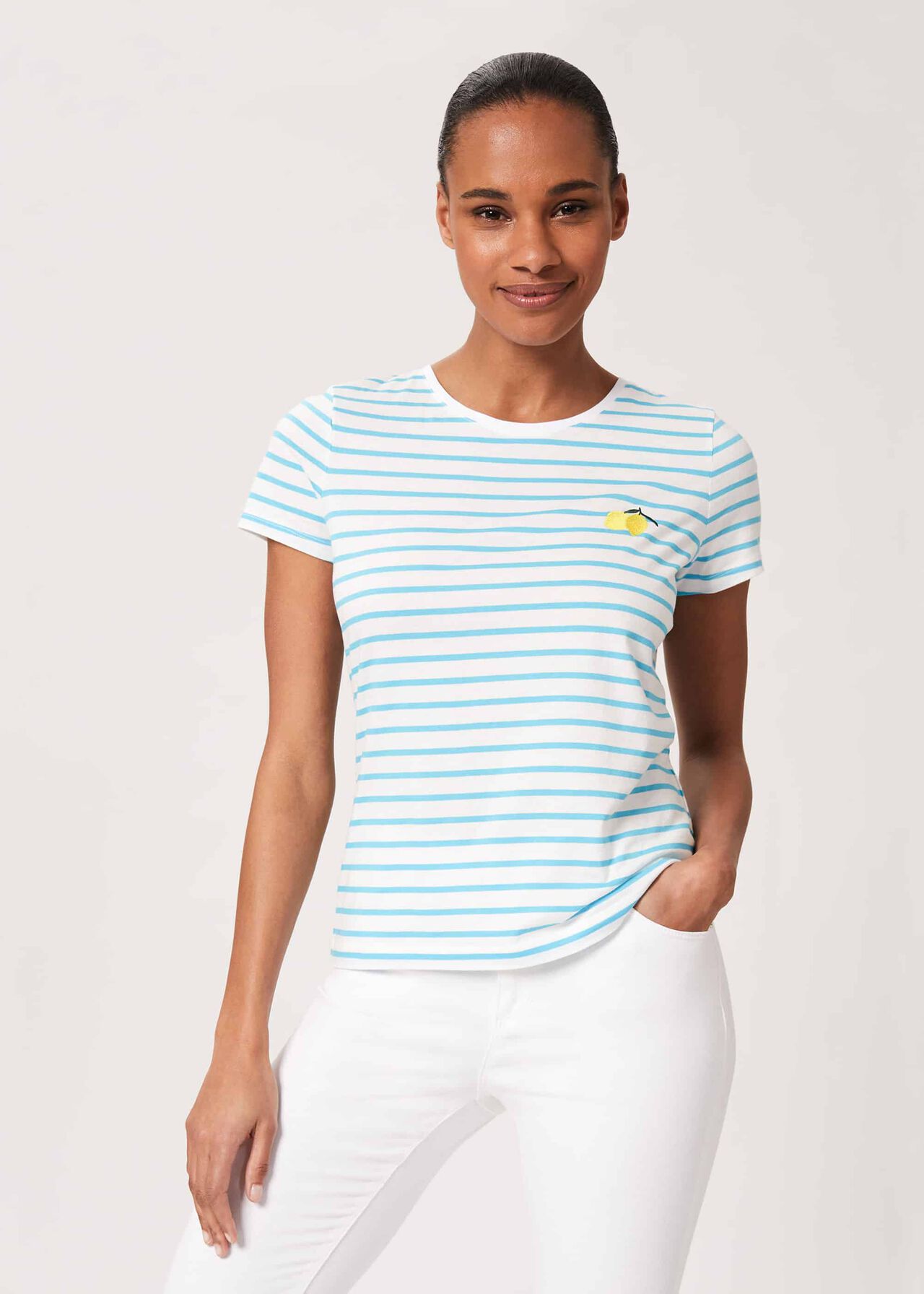 Pixie Embroidered T-Shirt, Azure Blue, hi-res