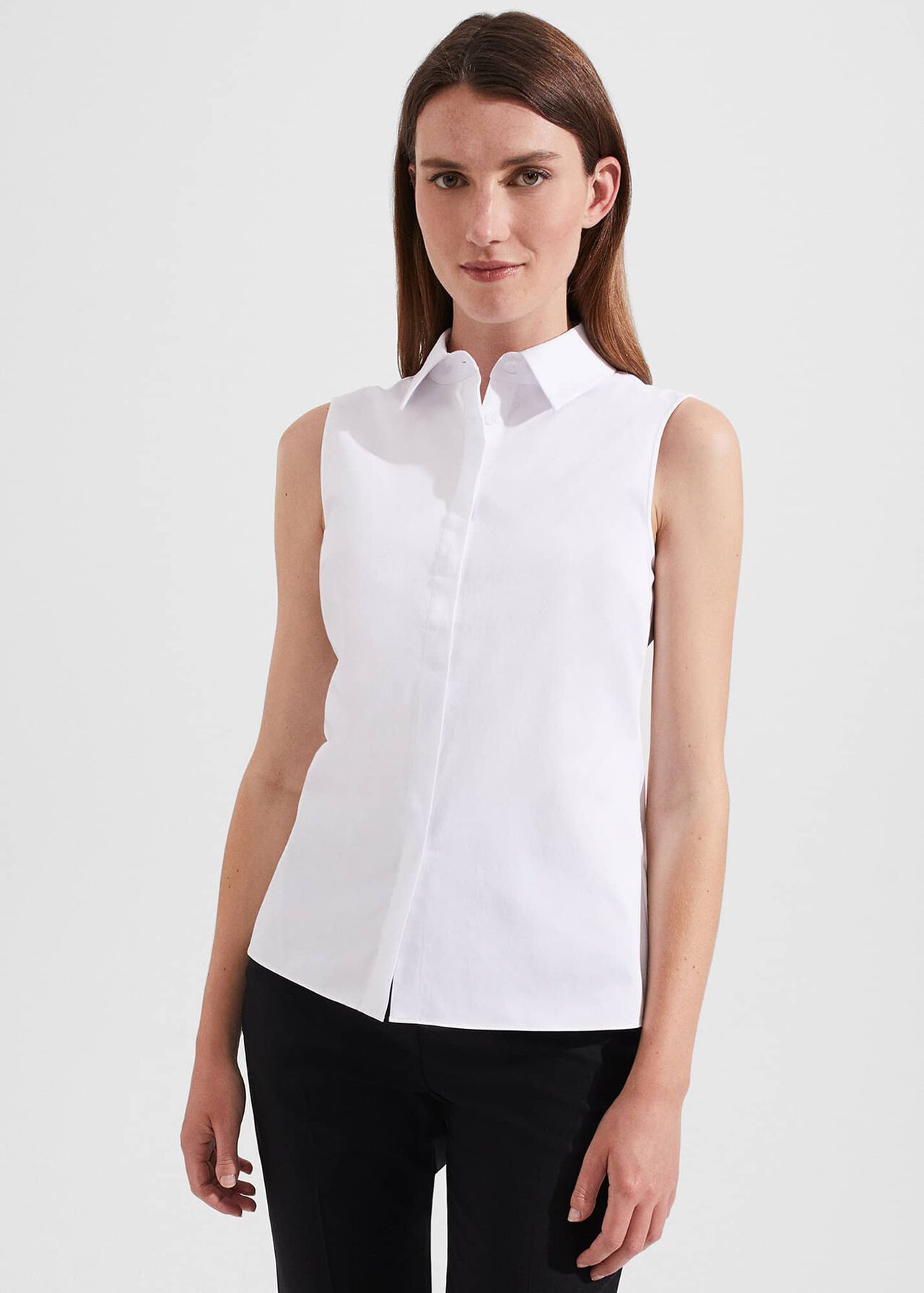 Vic Sleeveless Shirt , White, hi-res