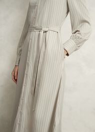 Neutral Eleanor Stripe Shirt Dress, Soft Beige, hi-res