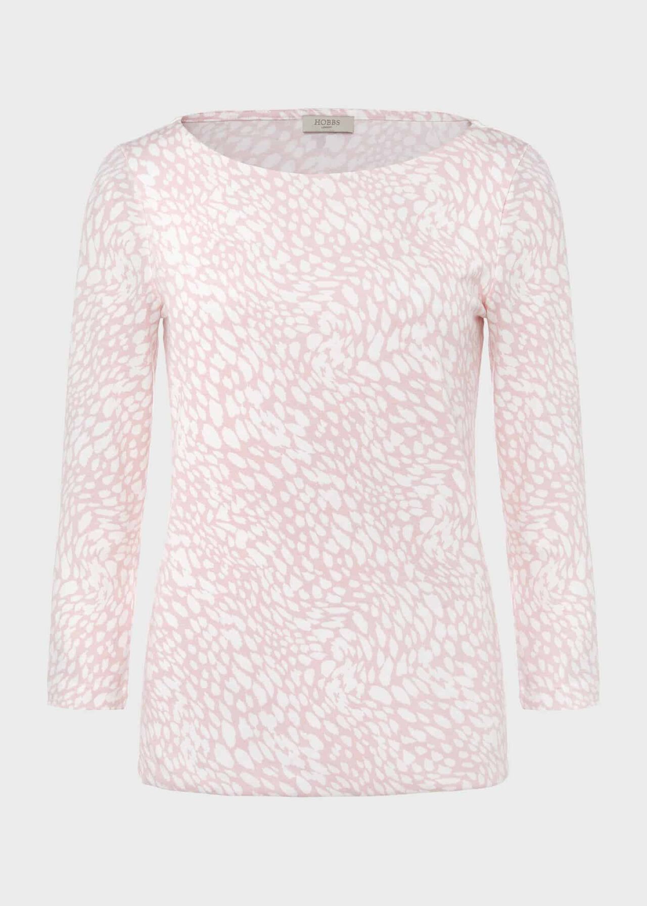 Sonya Printed Top, Pink Ivory, hi-res