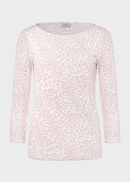 Sonya Printed Top, Pink Ivory, hi-res