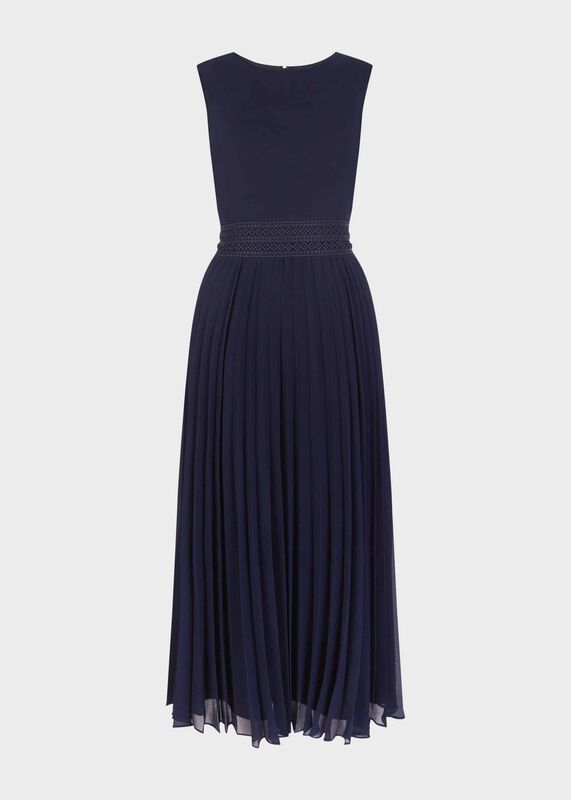 Bridgette Pleated Fit And Flare Dress