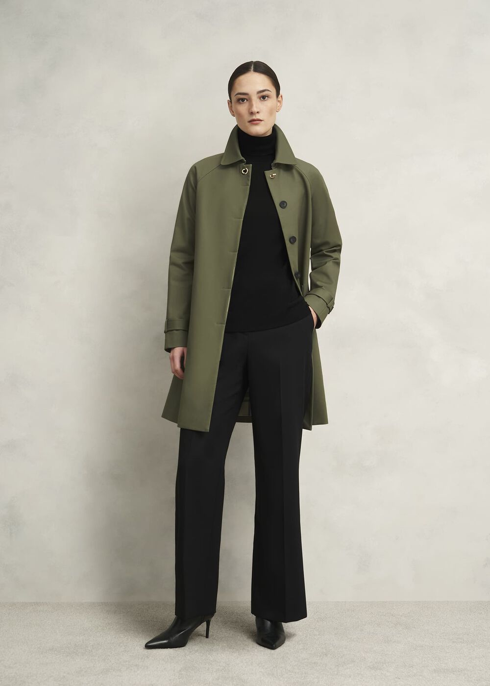 Vivienne Shower Resistant Trench Coat, Olive Green, hi-res