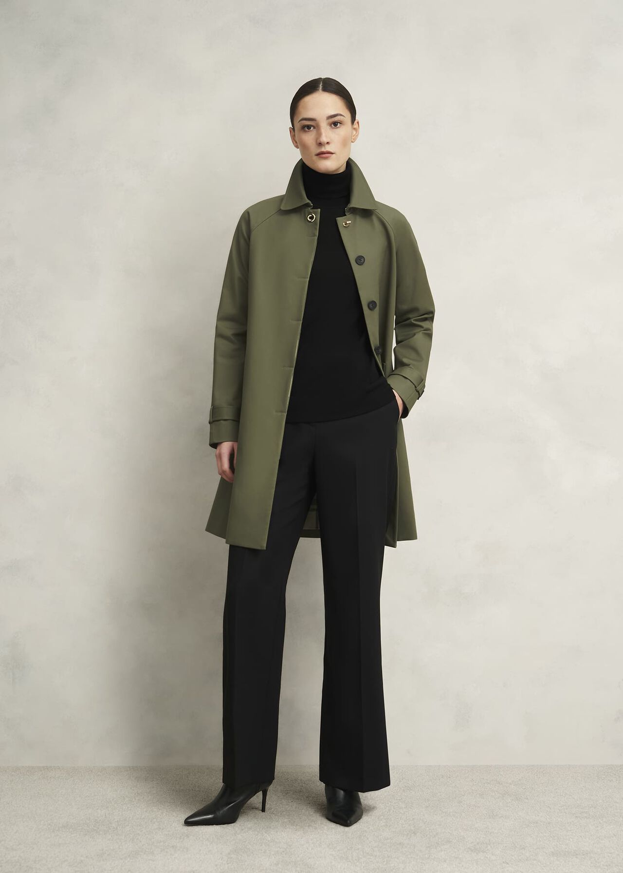 Vivienne Shower Resistant Trench Coat, Olive Green, hi-res