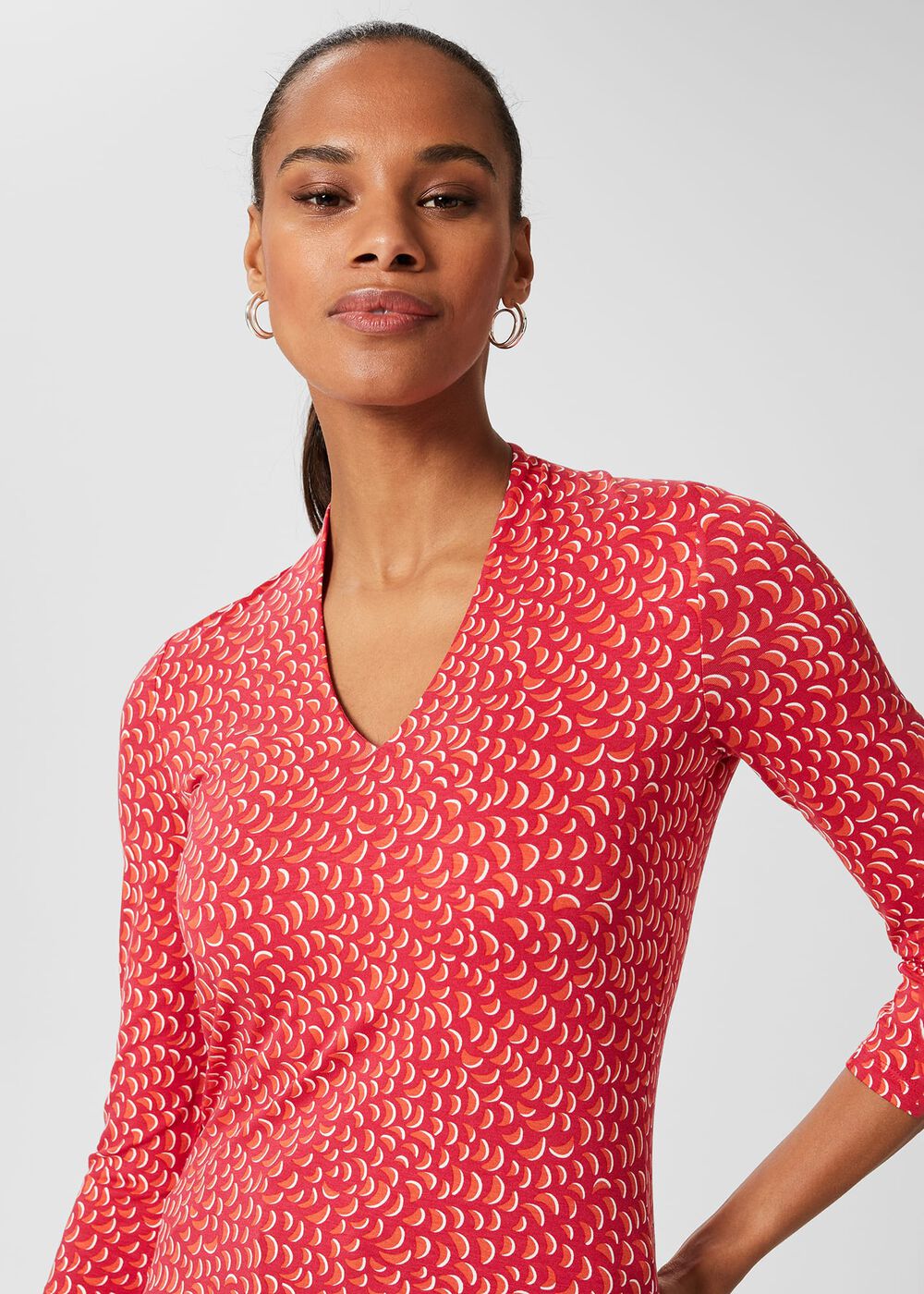 Aimee Printed Top, Pink Multi, hi-res