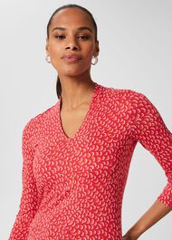 Aimee Printed Top, Pink Multi, hi-res