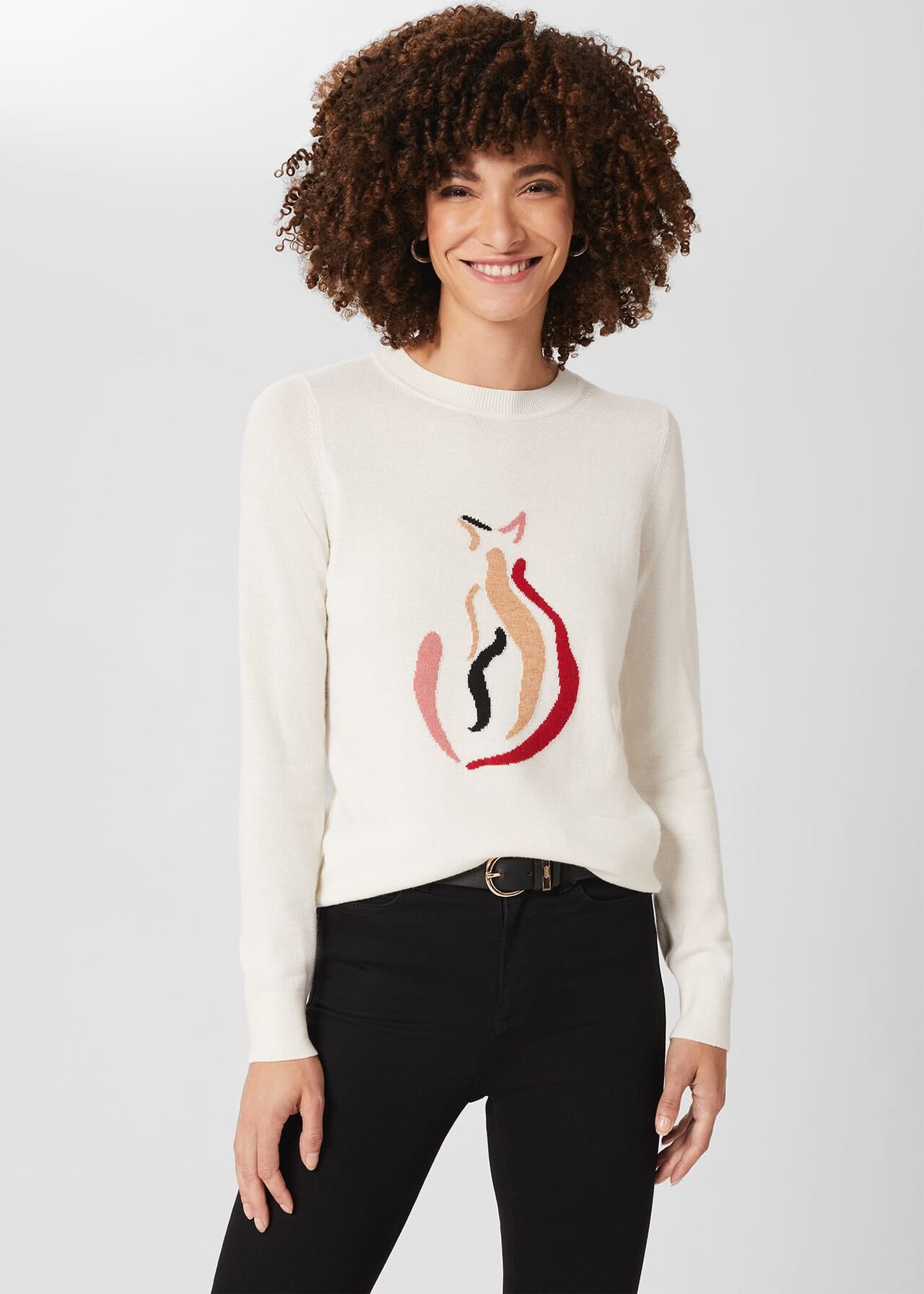 Hannah Jumper with Cashmere, Ivory, hi-res