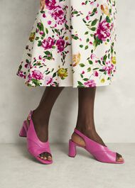 Karina Leather Sandals, Bright Pink, hi-res