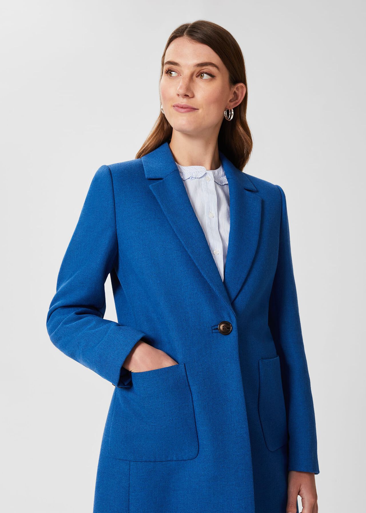 Corina Coat With Wool, Azure Blue, hi-res