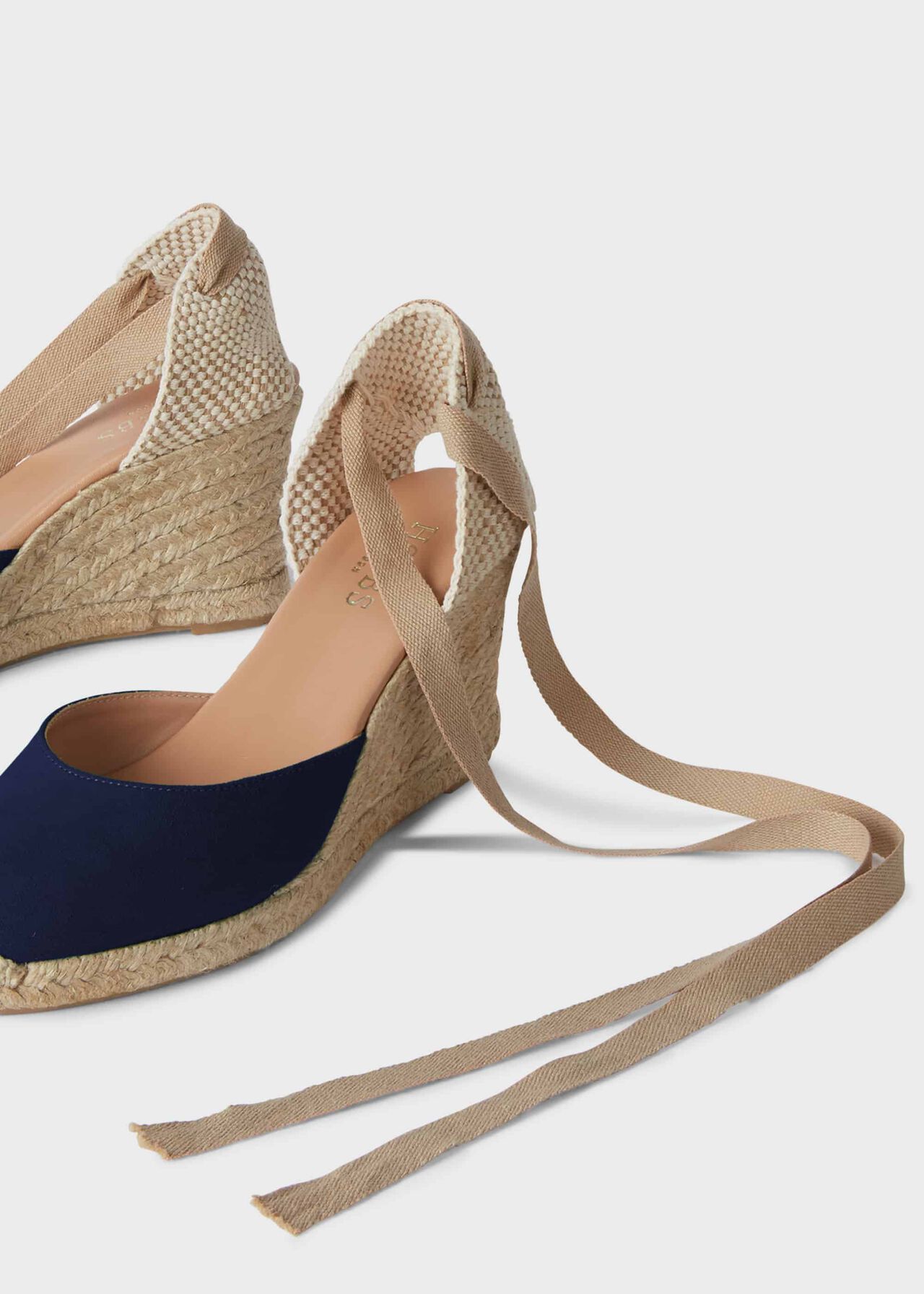 Trina Suede Wedge Espadrilles, Navy, hi-res