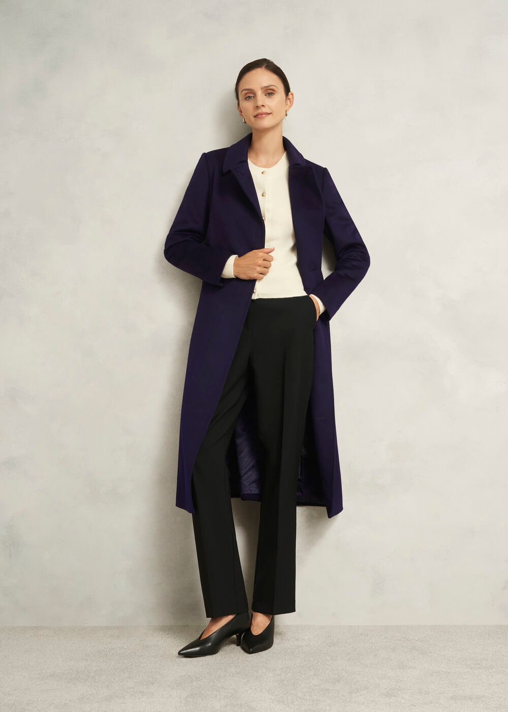 Petite Livia Wool Coat, Midnight Purple, hi-res