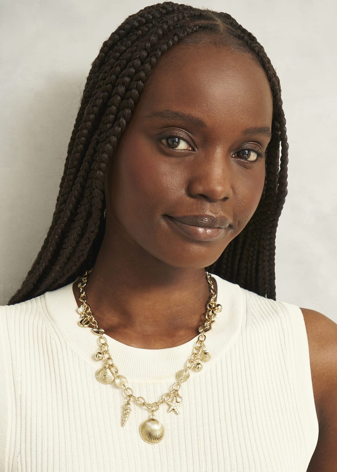 Amaya Shell Necklace, Gold, hi-res