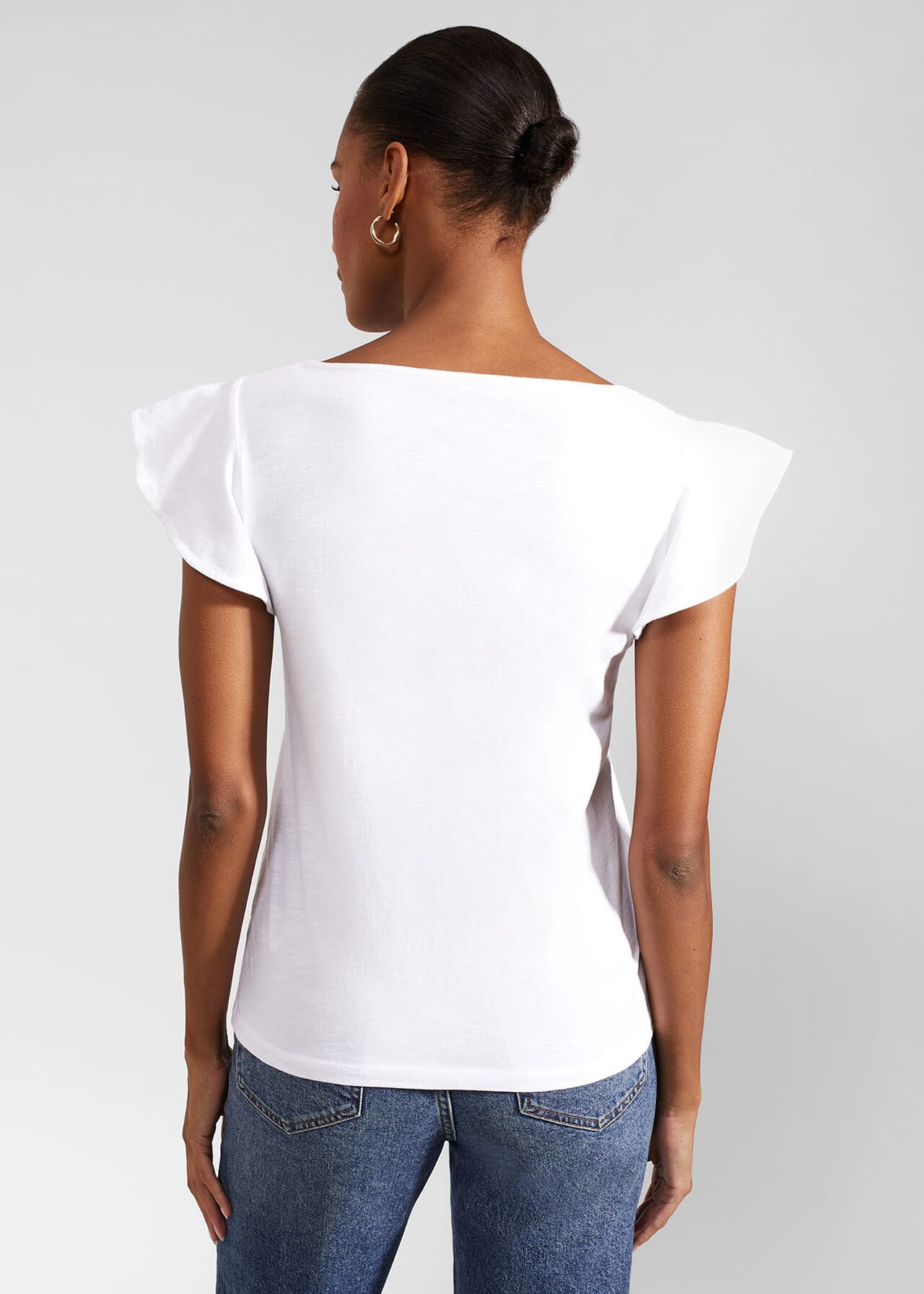 Nessie Cotton Slub Top, White, hi-res