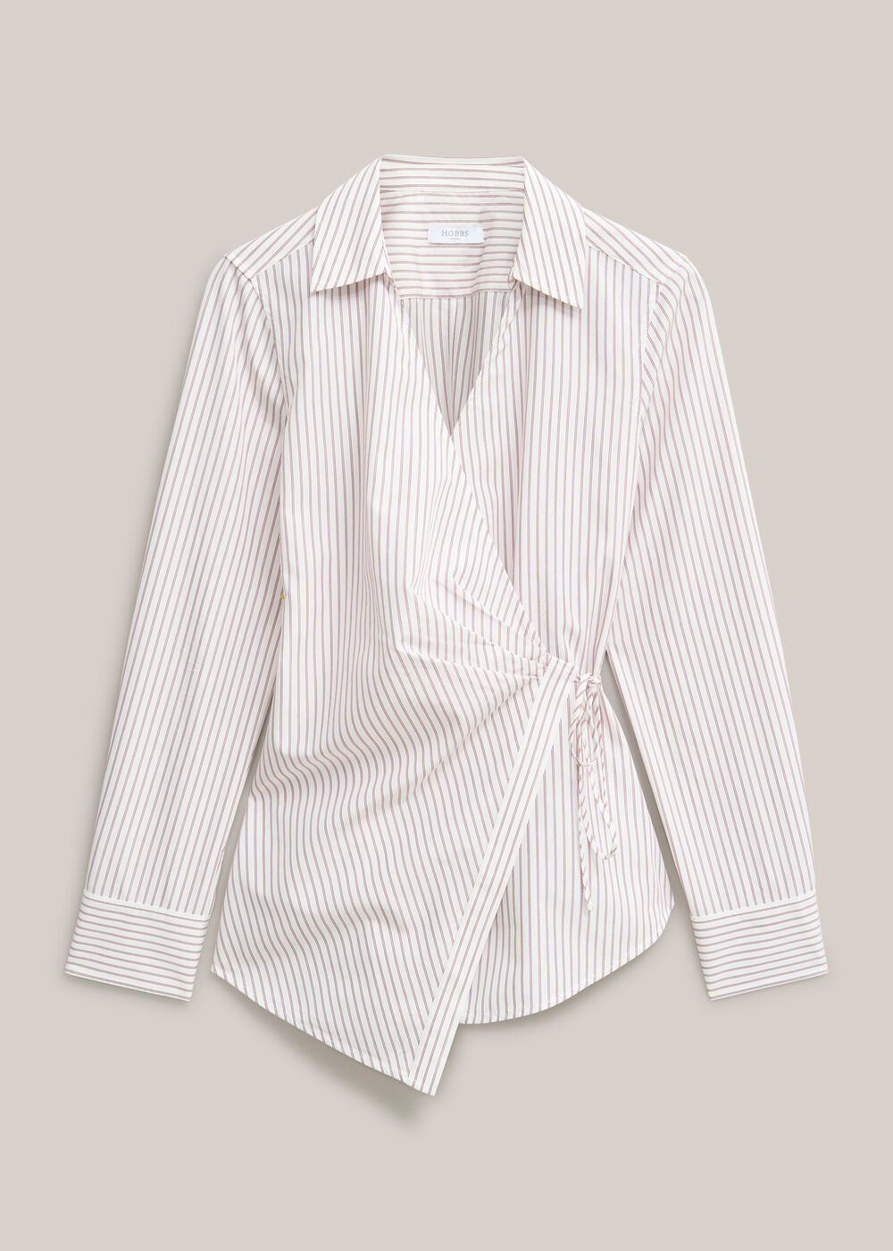 Kinsley Tie Front Shirt, Pink White, hi-res