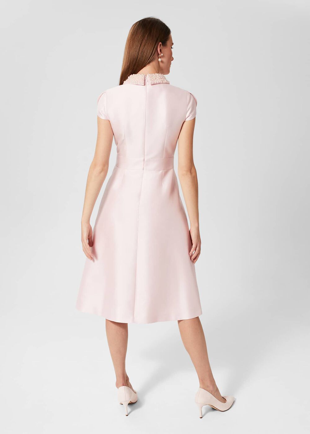 Marcella Silk Blend Beaded Dress, Pale Pink, hi-res