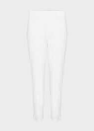 Mallory Cotton Blend Capri Pants With Stretch, White, hi-res