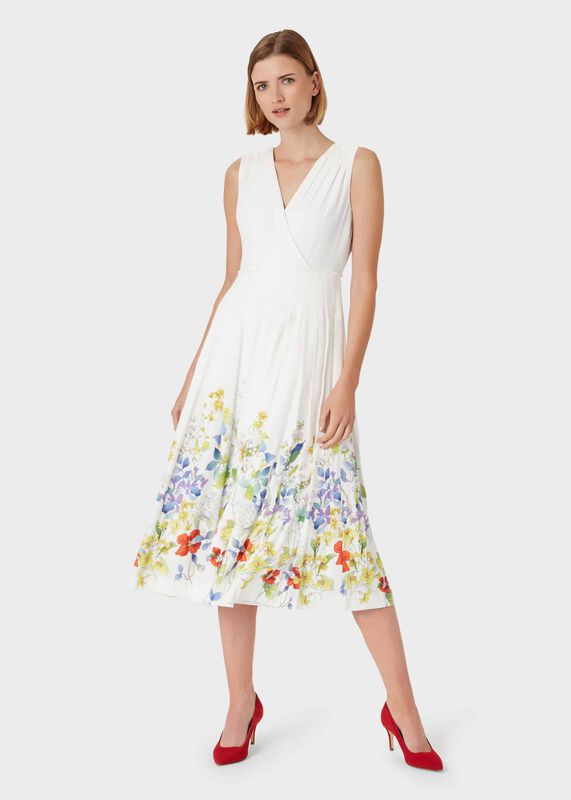 Summer Floral V Neck Midi Dress