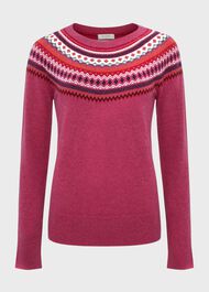 Greta Fairisle Jumper With Cashmere, Pink Multi, hi-res