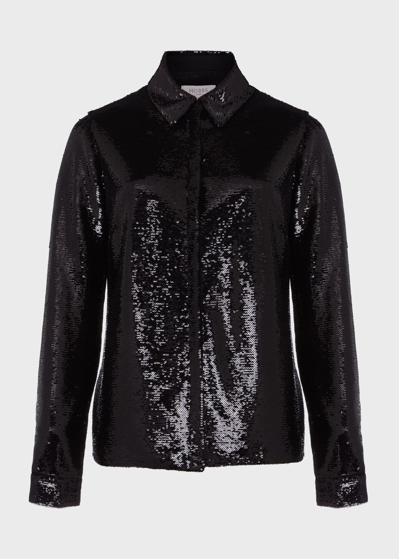 Greta Sequin Shirt, Black, hi-res