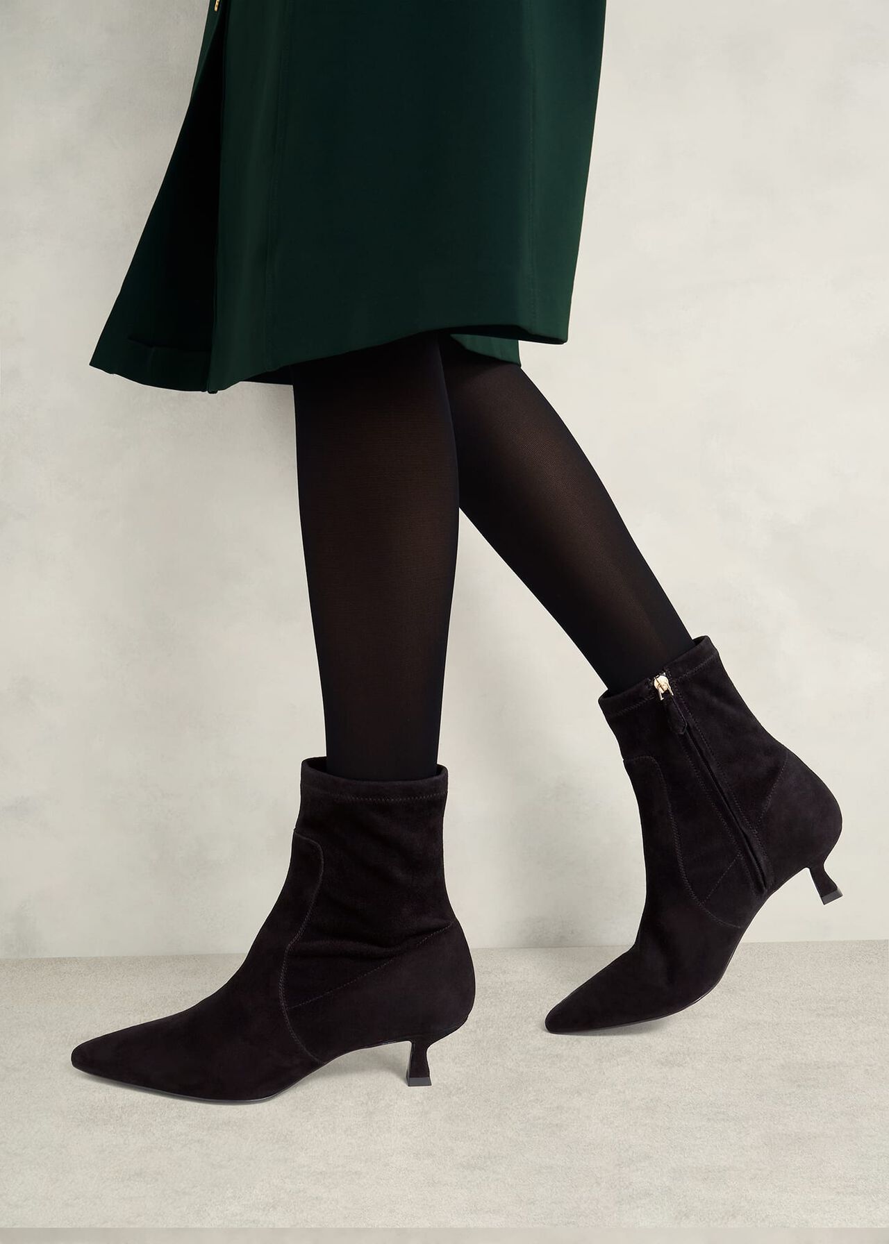 Morgan Suede Stretch Boots, Black, hi-res