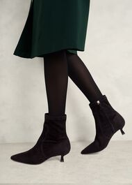 Morgan Suede Stretch Boots, Black, hi-res