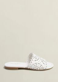 Brodie Leather Slides, Ivory, hi-res