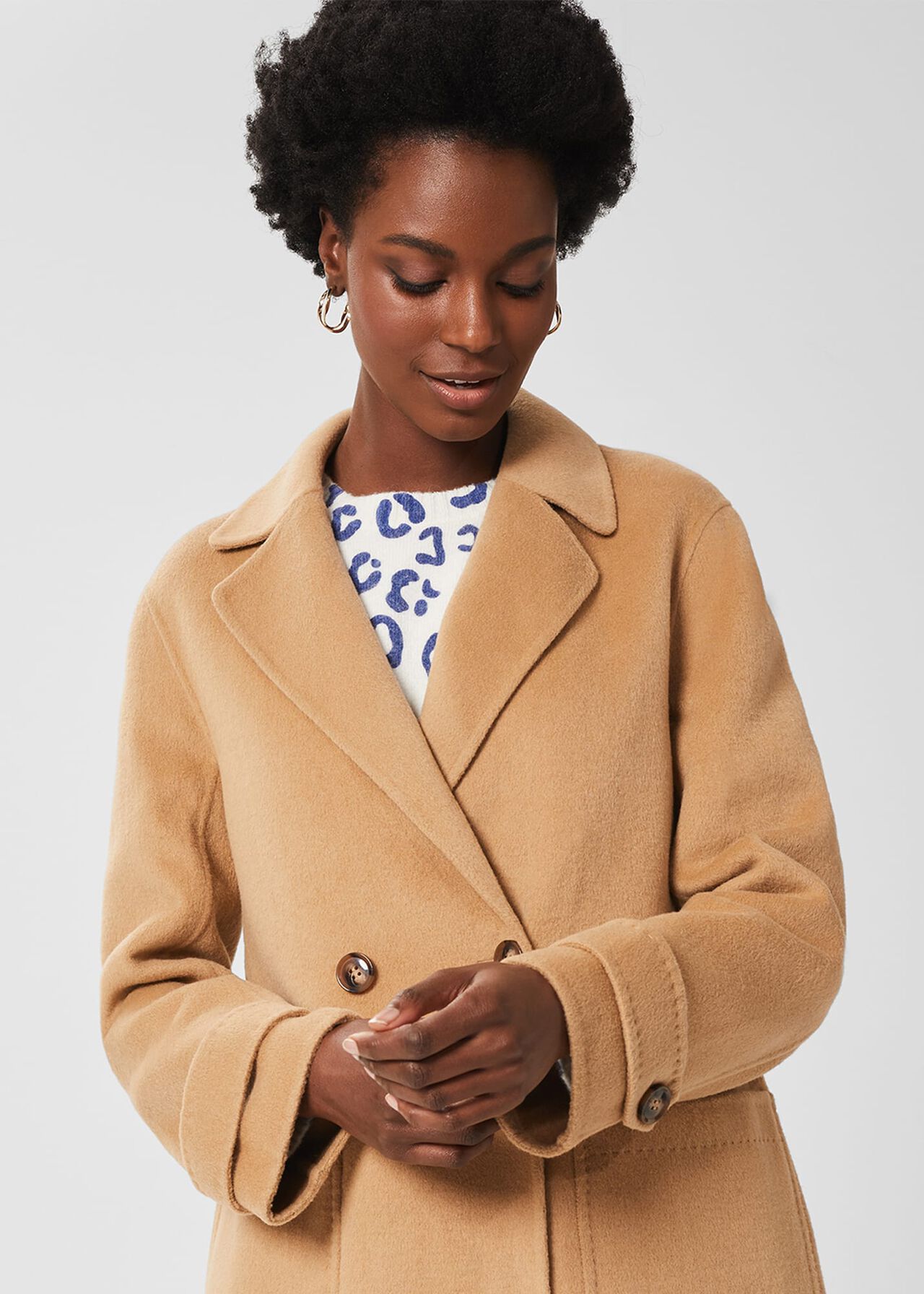 Alexandra Wool Blend Coat, Camel, hi-res